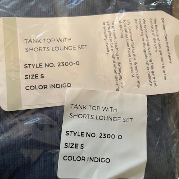 NWT Softies Dream Jersey Tank Top with Shorts Set Indigo Blue Size Small $120 - Picture 7 of 8